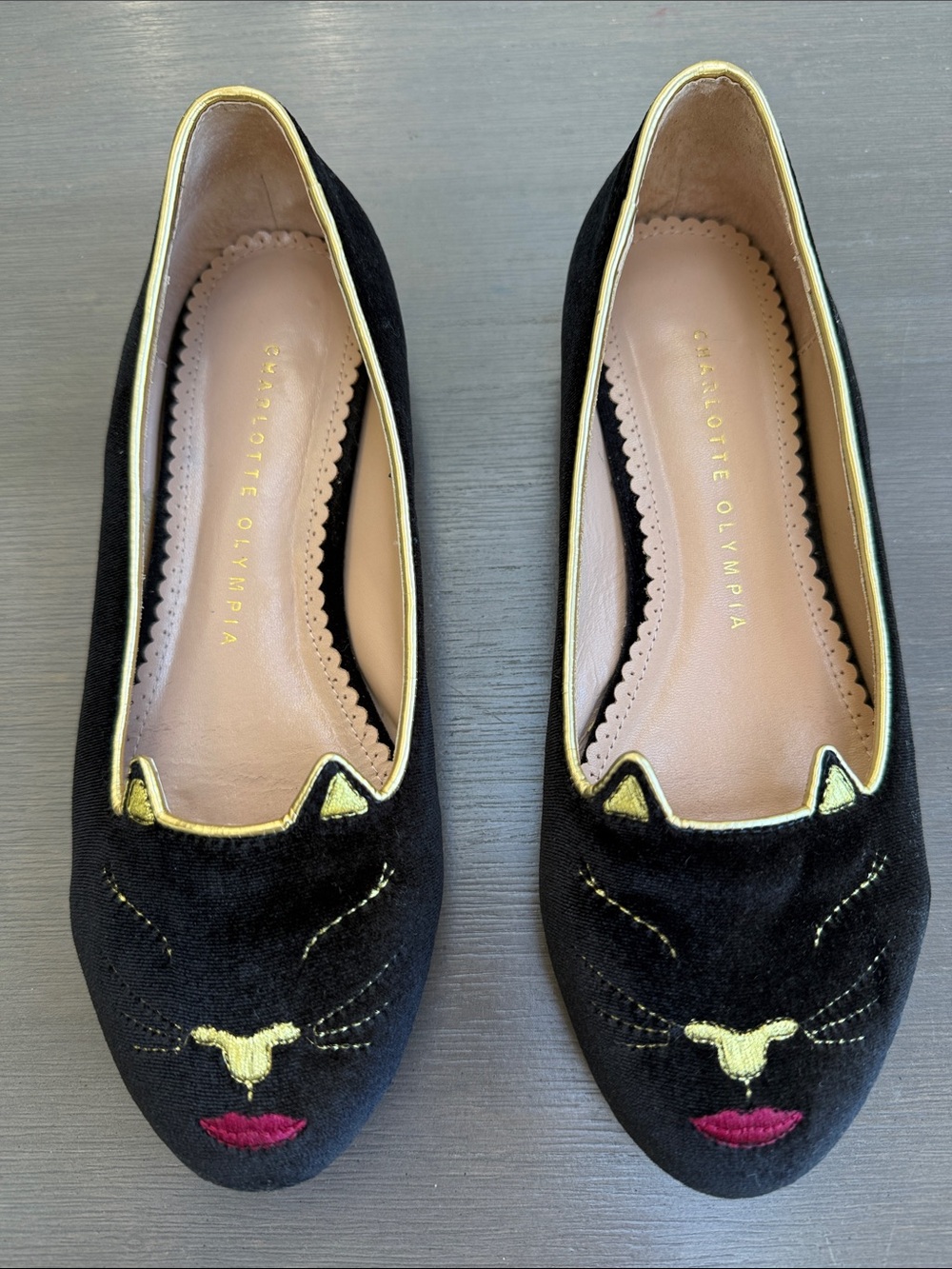 Charlotte Olympia Kitty Ballerina Flats Size 37